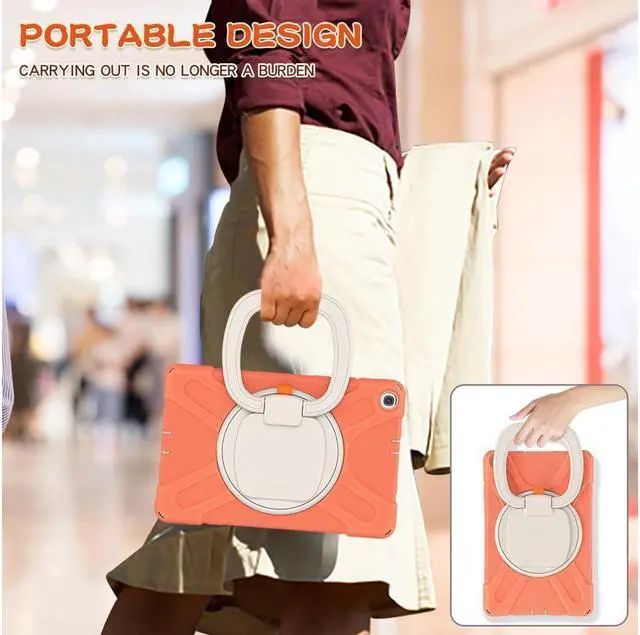 Alt view image 6 of 7 - BONAEVER For Samsung Galaxy Tab A 10.1 Case 2019 Model SM-T515 / SM-T510 / SM-T517 with Hand Strap Full-Body Rugged Protective Shockproof Cover with 360 Degree Rotatable Stand Shoulder Strap
