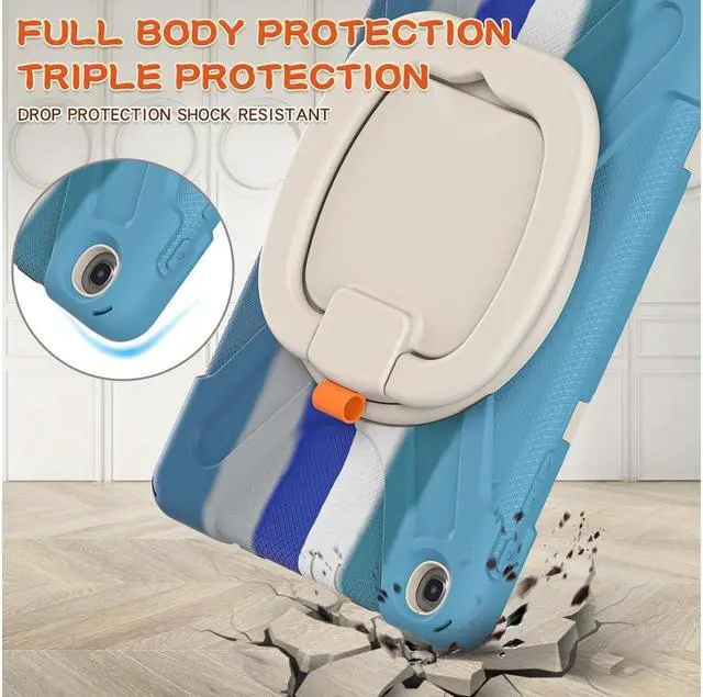 Alt view image 6 of 7 - BONAEVER For Samsung Galaxy Tab A 10.1 Case 2019 Model SM-T515 / SM-T510 / SM-T517 with Hand Strap Full-Body Rugged Protective Shockproof Cover with 360 Degree Rotatable Stand Shoulder Strap