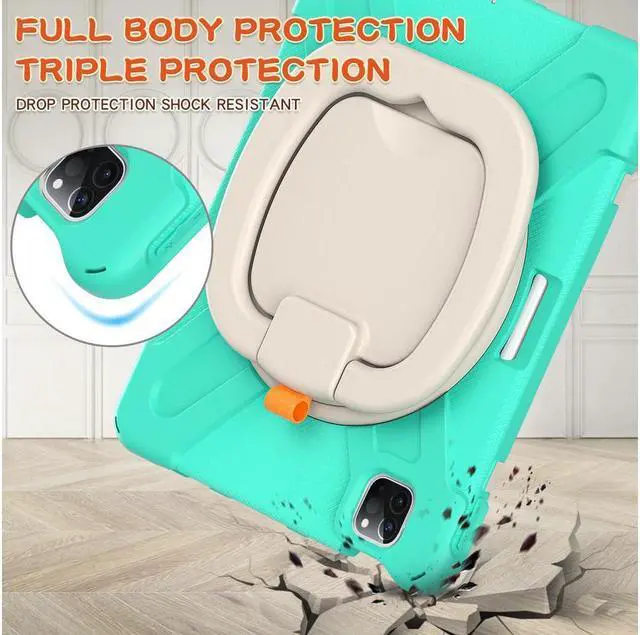 Alt view image 7 of 7 - BONAEVER Case for iPad Pro 11 inch 2022 2021 2020 2018/ iPad Air 4 / Air 5 10.9 Inch Shockproof Cover with Built-in Stand & Shoulder Strap & Pencil Holder