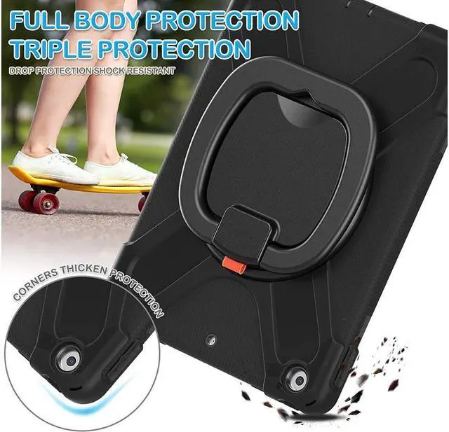 Alt view image 6 of 7 - BONAEVER For iPad 8th 7th Generation Case iPad 10.2 inch Case 2020 2019 Rugged Kids Cover with Rotating Stand /Pencil Holder/Carrying Strap