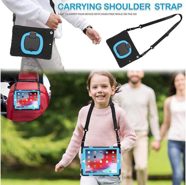 Alt view image 5 of 7 - BONAEVER For iPad 8th 7th Generation Case iPad 10.2 inch Case 2020 2019 Rugged Kids Cover with Rotating Stand /Pencil Holder/Carrying Strap