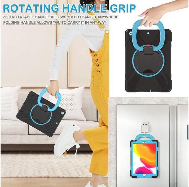 Alt view image 4 of 7 - BONAEVER For iPad 8th 7th Generation Case iPad 10.2 inch Case 2020 2019 Rugged Kids Cover with Rotating Stand /Pencil Holder/Carrying Strap