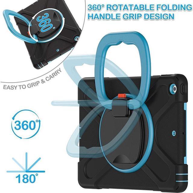 Alt view image 6 of 7 - BONAEVER For iPad 8th 7th Generation Case iPad 10.2 inch Case 2020 2019 Rugged Kids Cover with Rotating Stand /Pencil Holder/Carrying Strap
