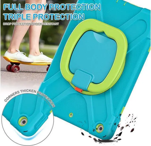 Alt view image 7 of 7 - BONAEVER For iPad 8th 7th Generation Case iPad 10.2 inch Case 2020 2019 Rugged Kids Cover with Rotating Stand /Pencil Holder/Carrying Strap