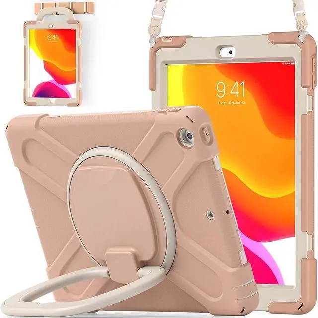 Main image of BONAEVER For iPad 8th 7th Generation Case iPad 10.2 inch Case 2020 2019 Rugged Kids Cover with Rotating Stand /Pencil Holder/Carrying Strap