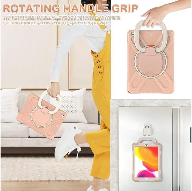 Alt view image 4 of 7 - BONAEVER For iPad 8th 7th Generation Case iPad 10.2 inch Case 2020 2019 Rugged Kids Cover with Rotating Stand /Pencil Holder/Carrying Strap