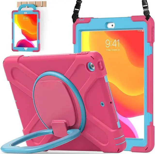 Main image of BONAEVER For iPad 8th 7th Generation Case iPad 10.2 inch Case 2020 2019 Rugged Kids Cover with Rotating Stand /Pencil Holder/Carrying Strap