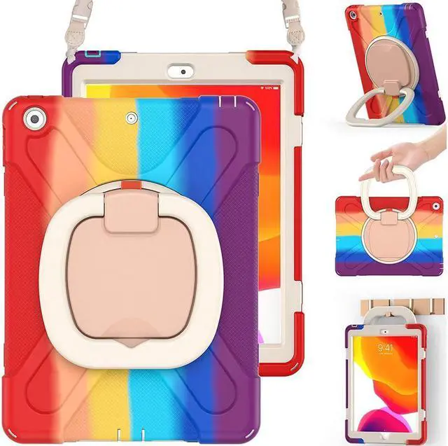Main image of BONAEVER For iPad 8th 7th Generation Case iPad 10.2 inch Case 2020 2019 Rugged Kids Cover with Rotating Stand /Pencil Holder/Carrying Strap