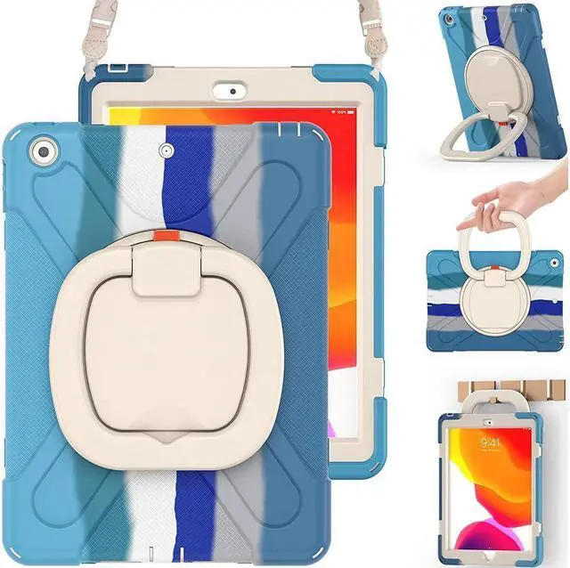 Main image of BONAEVER For iPad 8th 7th Generation Case iPad 10.2 inch Case 2020 2019 Rugged Kids Cover with Rotating Stand /Pencil Holder/Carrying Strap