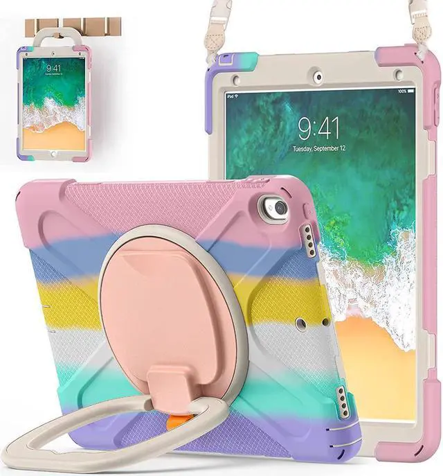 Main image of BONAEVER For iPad Air 3 10.5 Case 2019 iPad Pro 10.5 Case 2017 for Kids- Shockproof Case Cover with Pencil Holder Rotating Stand Hand Strap Shoulder Strap for iPad Air 3rd Gen case 10.5