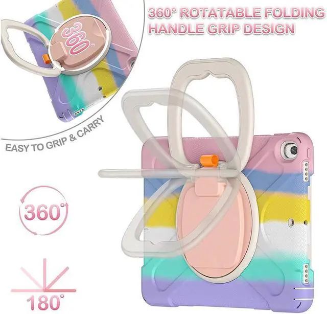 Alt view image 6 of 7 - BONAEVER For iPad Air 3 10.5 Case 2019 iPad Pro 10.5 Case 2017 for Kids- Shockproof Case Cover with Pencil Holder Rotating Stand Hand Strap Shoulder Strap for iPad Air 3rd Gen case 10.5