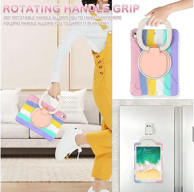 Alt view image 7 of 7 - BONAEVER For iPad Air 3 10.5 Case 2019 iPad Pro 10.5 Case 2017 for Kids- Shockproof Case Cover with Pencil Holder Rotating Stand Hand Strap Shoulder Strap for iPad Air 3rd Gen case 10.5