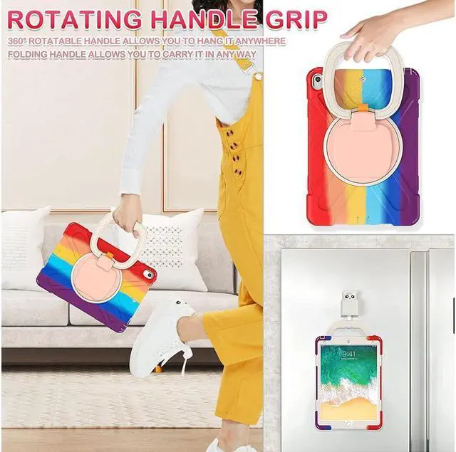 Alt view image 5 of 7 - BONAEVER For iPad Air 3 10.5 Case 2019 iPad Pro 10.5 Case 2017 for Kids- Shockproof Case Cover with Pencil Holder Rotating Stand Hand Strap Shoulder Strap for iPad Air 3rd Gen case 10.5