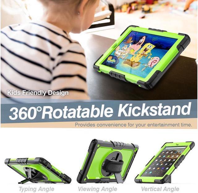 Alt view image 3 of 6 - BONAEVER For Amazon Kindle Fire HD 10 Case 2019 2018 2017 Release Shockproof Cover with Stand and Strap Shoulder Strap for Fire HD 10.1 Inch (9th/8th/7th Generation)