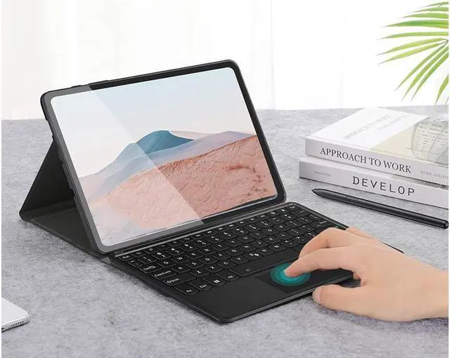 Alt view image 7 of 7 - BONAEVER Bluetooth Touchpad Keyboard Case for Samsung Galaxy Tab A8 10.5 2021 SM-X200 SM-X205 Wireless Detachabe Keyboard Cover with Pencil Holder
