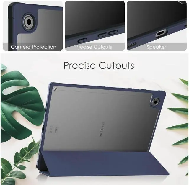 Alt view image 4 of 7 - BONAEVER Case for Samsung Galaxy Tab A8 10.5 Inch 2021 SM-X200 SM-X205 Smart Slim Trifold Stand Cover with Auto Sleep Wake Clear Transparent Back Shell