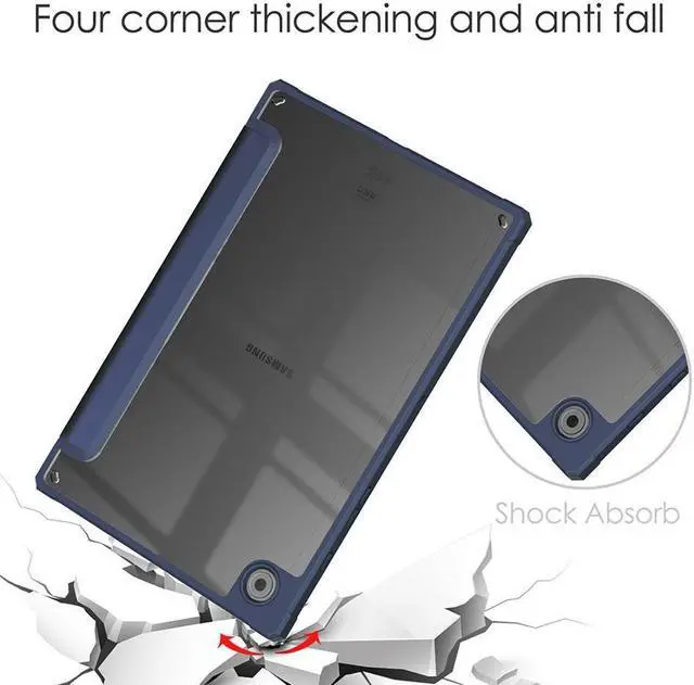 Alt view image 6 of 7 - BONAEVER Case for Samsung Galaxy Tab A8 10.5 Inch 2021 SM-X200 SM-X205 Smart Slim Trifold Stand Cover with Auto Sleep Wake Clear Transparent Back Shell