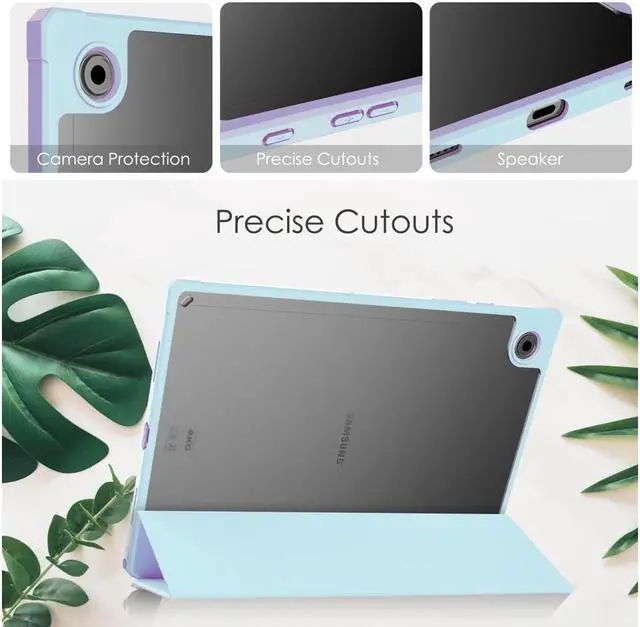 Alt view image 2 of 7 - BONAEVER Case for Samsung Galaxy Tab A8 10.5 Inch 2021 SM-X200 SM-X205 Smart Slim Trifold Stand Cover with Auto Sleep Wake Clear Transparent Back Shell