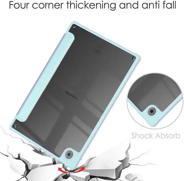 Alt view image 6 of 7 - BONAEVER Case for Samsung Galaxy Tab A8 10.5 Inch 2021 SM-X200 SM-X205 Smart Slim Trifold Stand Cover with Auto Sleep Wake Clear Transparent Back Shell