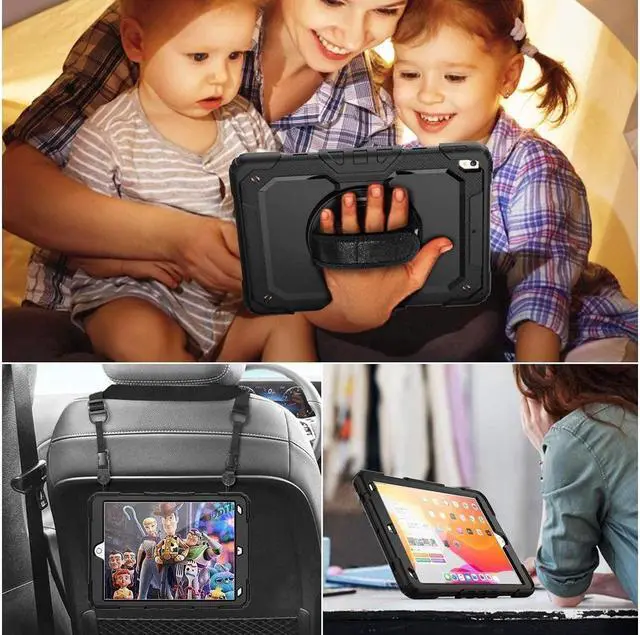 Alt view image 3 of 7 - BONAEVER For iPad Air 3 10.5 Case 2019 / iPad Pro 10.5 Case 2017 Rugged Shockproof Protective Cover Case with Rotating Stand and Shoulder Strap for iPad Air (3rd Gen) 10.5" 2019 / iPad Pro 10.5" 2017