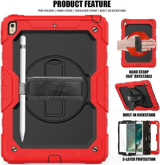 Alt view image 3 of 5 - BONAEVER For iPad Air 3 10.5 Case 2019 / iPad Pro 10.5 Case 2017 Rugged Shockproof Protective Cover Case with Rotating Stand and for iPad Air (3rd Gen) 10.5" 2019 / iPad Pro 10.5" 2017