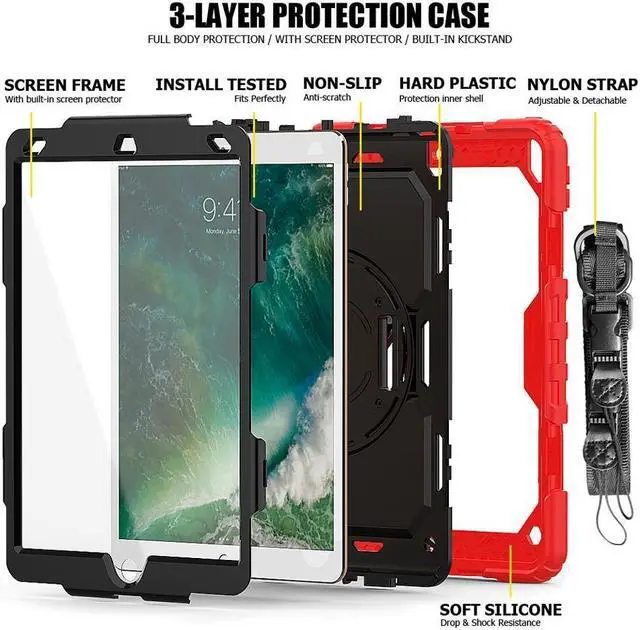 Alt view image 5 of 5 - BONAEVER For iPad Air 3 10.5 Case 2019 / iPad Pro 10.5 Case 2017 Rugged Shockproof Protective Cover Case with Rotating Stand and for iPad Air (3rd Gen) 10.5" 2019 / iPad Pro 10.5" 2017