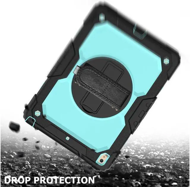 Alt view image 2 of 5 - BONAEVER For iPad Air 3 10.5 Case 2019 / iPad Pro 10.5 Case 2017 Rugged Shockproof Protective Cover Case with Rotating Stand and Shoulder Strap for iPad Air (3rd Gen) 10.5" 2019 / iPad Pro 10.5" 2017