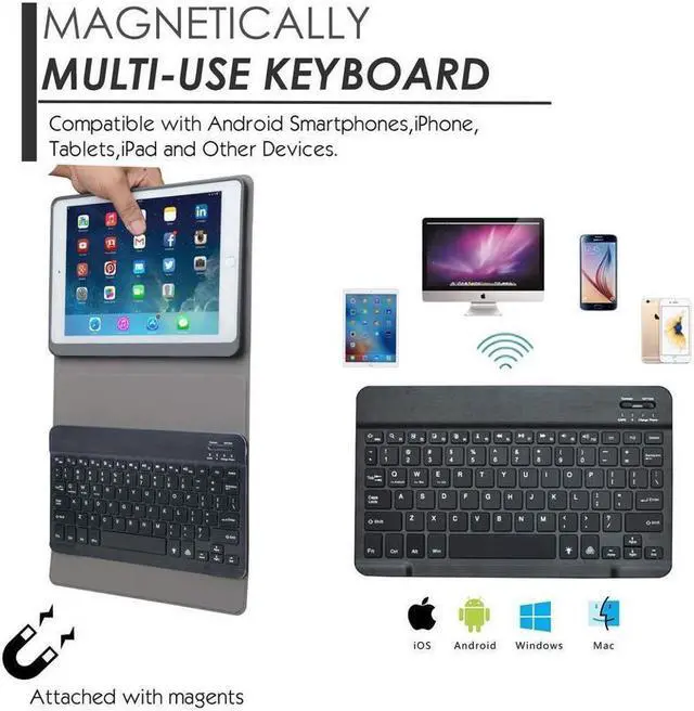 Alt view image 2 of 7 - BONAEVER Bluetooth Keyboard Case for Lenovo Tab P12 Pro 12.6 inch 2021 / Xiaoxin Pad Pro 12.6 2021 Wireless Keyboard with Pencil Holder