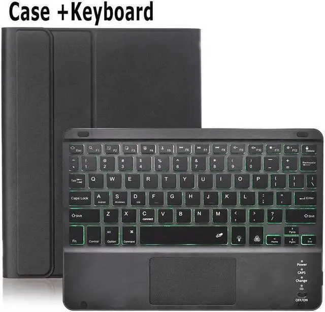 Alt view image 6 of 6 - BONAEVER Bluetooth Touchpad Keyboard Case for Lenovo Tab P12 Pro / Xiaoxin Pad Pro 12.6 2021 Wireless Detachabe Keyboard Cover with 7 Color Backlights Pencil Holder