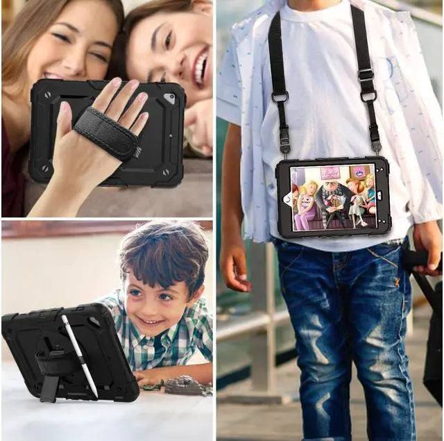 Alt view image 5 of 5 - BONAEVER For iPad Mini 5 Case iPad Mini 4 Case Shockproof Stand Standurdy Protective Mini Cover with Screen Protector Pencil Holder Handle Strap for 7.9 iPad Mini 5th Gen / Mini 4th Generation