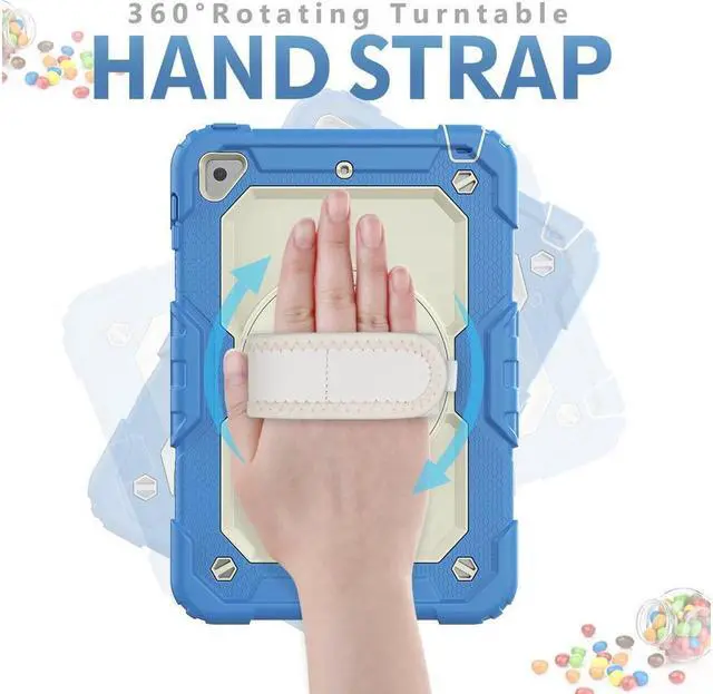 Alt view image 2 of 6 - BONAEVER For iPad Mini 5 Case iPad Mini 4 Case Shockproof Stand Standurdy Protective Mini Cover with Screen Protector Pencil Holder Handle Strap for 7.9 iPad Mini 5th Gen / Mini 4th Generation