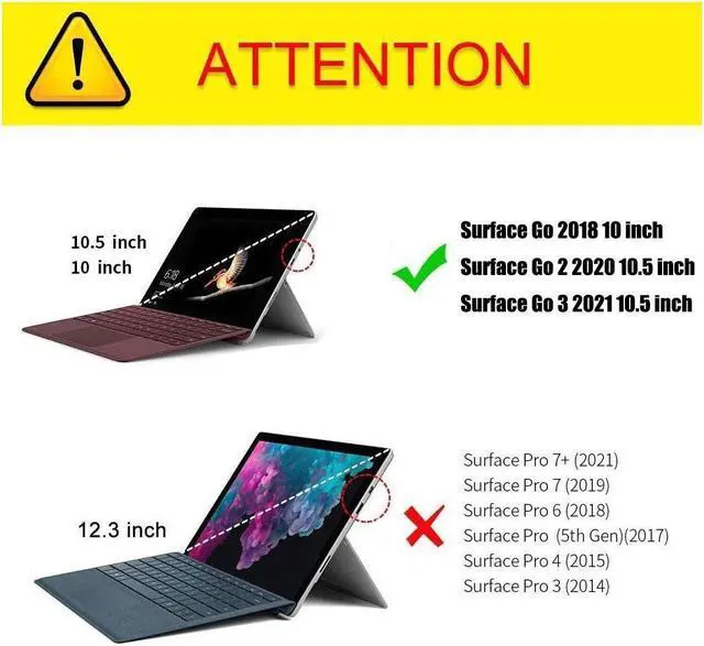 Alt view image 3 of 4 - BONAEVER Protective Case for Microsoft Surface Go 3 2021 / Surface Go 2 2020 / Surface Go 2018 - Multi-Angle Portfolio Business Cover with Pen Holder Compatible with Type Cover Keyboard