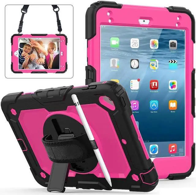 Main image of BONAEVER For iPad Mini 5 Case iPad Mini 4 Case Shockproof Stand Standurdy Protective Mini Cover with Screen Protector Pencil Holder Handle Strap for 7.9 iPad Mini 5th Gen / Mini 4th Generation