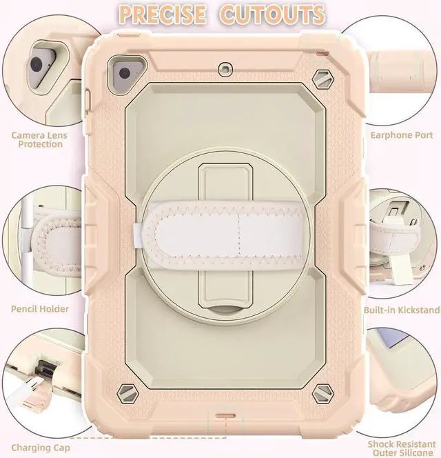 Alt view image 6 of 6 - BONAEVER For iPad Mini 5 Case iPad Mini 4 Case Shockproof Stand Standurdy Protective Mini Cover with Screen Protector Pencil Holder Handle Strap for 7.9 iPad Mini 5th Gen / Mini 4th Generation