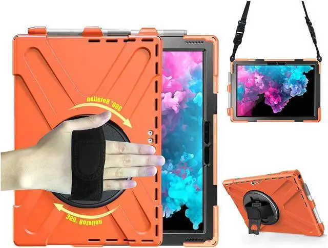 Main image of BONAEVER Surface Pro 7 Plus / Pro 7 / Pro 6 / Pro 5 / Pro 4 / Pro LTE Case Protective Case 360 Degree Rotatable Heavy- Cover with Hand Strap Shoulder Belt Stand and