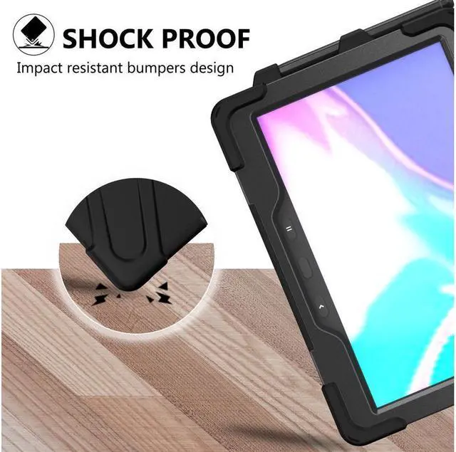 Alt view image 4 of 7 - BONAEVER For Samsung Tab Active Pro 10.1 2019 Case with Pencil Holder / Rotatable Stand / Hand Strap Shoulder Belt Shockproof Cover for Samsung Tab Active Pro 10.1 inch 2019 Model SM-T547 T540 T545