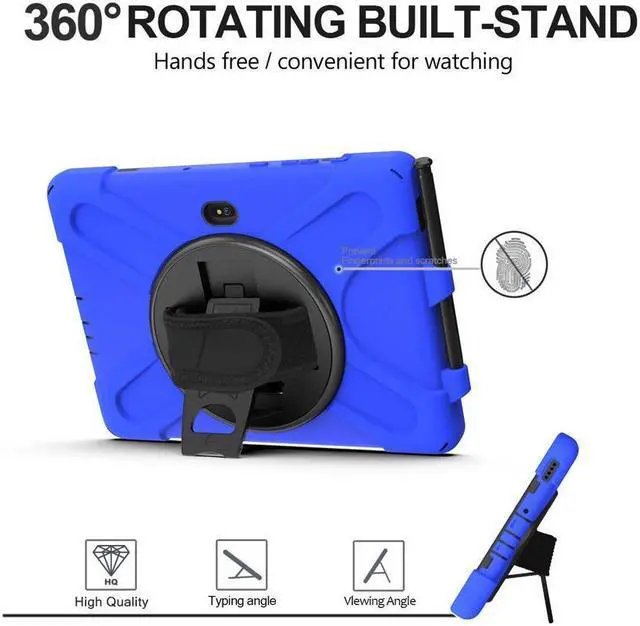 Alt view image 2 of 7 - BONAEVER For Galaxy Tab Active5 Pro 2025/Active4 Pro 2022/Tab Active Pro 2019 10.1 Inch Case Model SM-T630/T638/T540/T547 with S Pen Holder Rotating Stand and /Shoulder Strap Shockproof Cover