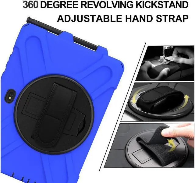 Alt view image 5 of 7 - BONAEVER For Galaxy Tab Active5 Pro 2025/Active4 Pro 2022/Tab Active Pro 2019 10.1 Inch Case Model SM-T630/T638/T540/T547 with S Pen Holder Rotating Stand and /Shoulder Strap Shockproof Cover