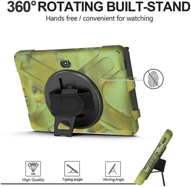 Alt view image 3 of 7 - BONAEVER For Samsung Tab Active Pro 10.1 2019 Case with Pencil Holder / Rotatable Stand / Hand Strap Shoulder Belt Shockproof Cover for Samsung Tab Active Pro 10.1 inch 2019 Model SM-T547 T540 T545