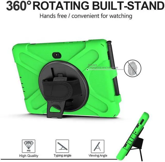 Alt view image 3 of 7 - BONAEVER For Galaxy Tab Active5 Pro 2025/Active4 Pro 2022/Tab Active Pro 2019 10.1 Inch Case Model SM-T630/T638/T540/T547 with S Pen Holder Rotating Stand and /Shoulder Strap Shockproof Cover