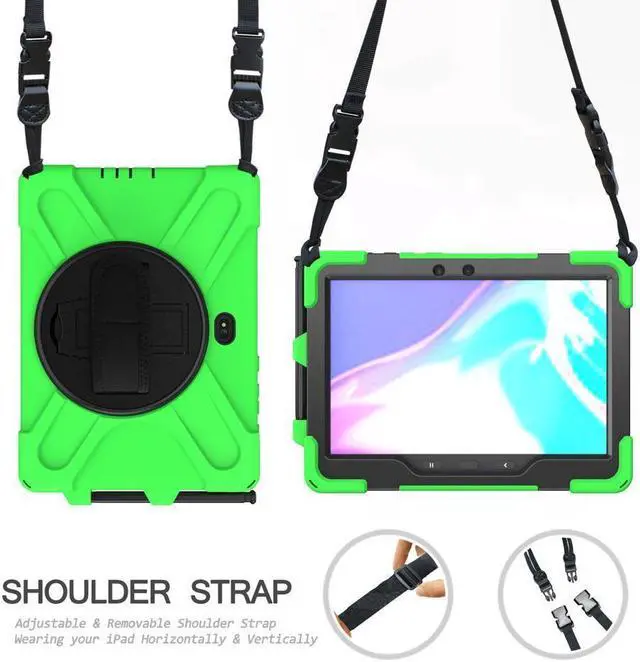 Alt view image 5 of 7 - BONAEVER For Galaxy Tab Active5 Pro 2025/Active4 Pro 2022/Tab Active Pro 2019 10.1 Inch Case Model SM-T630/T638/T540/T547 with S Pen Holder Rotating Stand and /Shoulder Strap Shockproof Cover