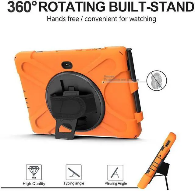 Alt view image 2 of 7 - BONAEVER For Samsung Tab Active Pro 10.1 2019 Case with Pencil Holder / Rotatable Stand / Hand Strap Shoulder Belt Shockproof Cover for Samsung Tab Active Pro 10.1 inch 2019 Model SM-T547 T540 T545