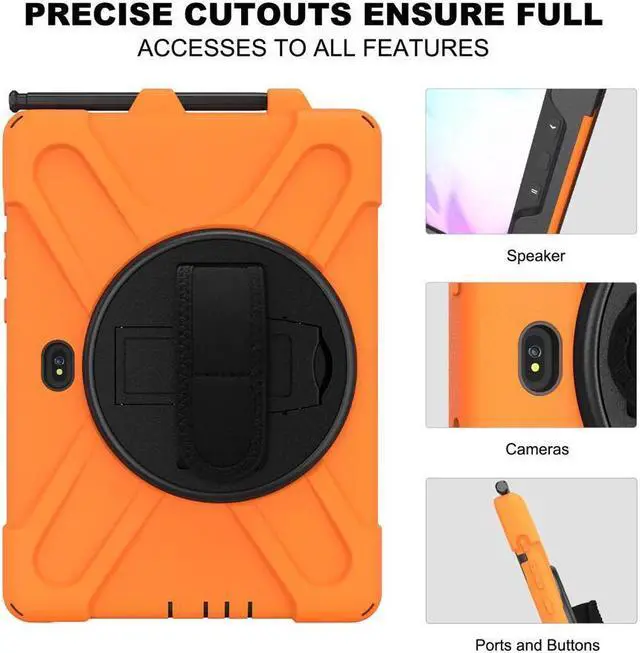 Alt view image 5 of 7 - BONAEVER For Samsung Tab Active Pro 10.1 2019 Case with Pencil Holder / Rotatable Stand / Hand Strap Shoulder Belt Shockproof Cover for Samsung Tab Active Pro 10.1 inch 2019 Model SM-T547 T540 T545