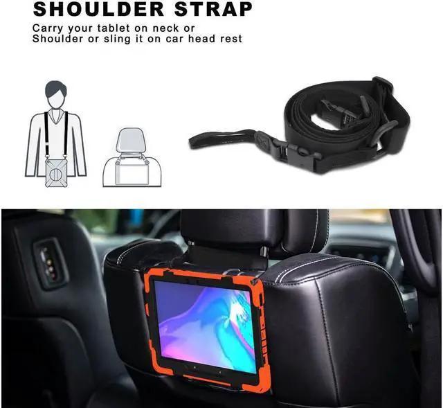 Alt view image 7 of 7 - BONAEVER For Samsung Tab Active Pro 10.1 2019 Case with Pencil Holder / Rotatable Stand / Hand Strap Shoulder Belt Shockproof Cover for Samsung Tab Active Pro 10.1 inch 2019 Model SM-T547 T540 T545