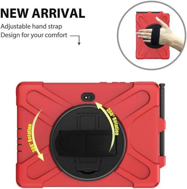 Alt view image 3 of 7 - BONAEVER For Samsung Tab Active Pro 10.1 2019 Case with Pencil Holder / Rotatable Stand / Hand Strap Shoulder Belt Shockproof Cover for Samsung Tab Active Pro 10.1 inch 2019 Model SM-T547 T540 T545