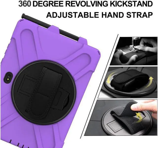 Alt view image 7 of 7 - BONAEVER For Samsung Tab Active Pro 10.1 2019 Case with Pencil Holder / Rotatable Stand / Hand Strap Shoulder Belt Shockproof Cover for Samsung Tab Active Pro 10.1 inch 2019 Model SM-T547 T540 T545