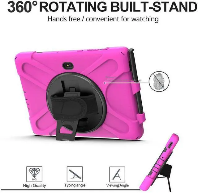 Alt view image 3 of 7 - BONAEVER For Samsung Tab Active Pro 10.1 2019 Case with Pencil Holder / Rotatable Stand / Hand Strap Shoulder Belt Shockproof Cover for Samsung Tab Active Pro 10.1 inch 2019 Model SM-T547 T540 T545