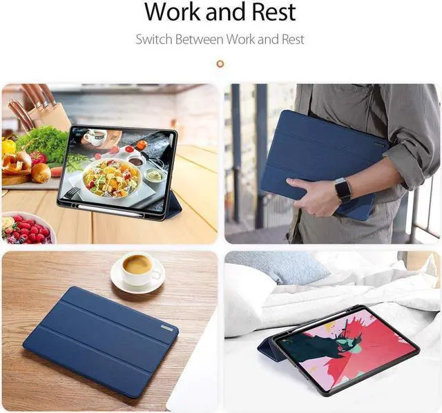 Alt view image 7 of 7 - BONAEVER Slim Smart Case for iPad Pro 12.9 2022 2021 2020 6th 5th 4th Generation Support Apple Pencil Charging Soft TPU Protective Stand Cover