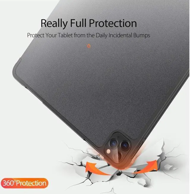 Alt view image 5 of 7 - BONAEVER Slim Smart Case for iPad Pro 12.9 2022 2021 2020 6th 5th 4th Generation Support Apple Pencil Charging Soft TPU Protective Stand Cover