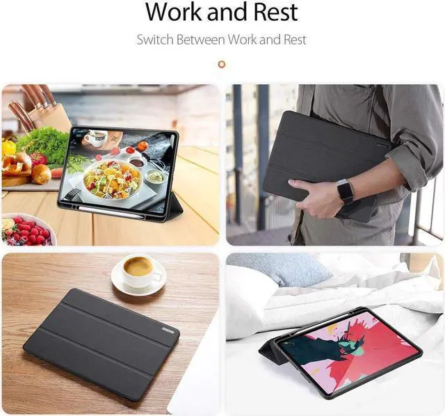 Alt view image 7 of 7 - BONAEVER Slim Smart Case for iPad Pro 12.9 2022 2021 2020 6th 5th 4th Generation Support Apple Pencil Charging Soft TPU Protective Stand Cover